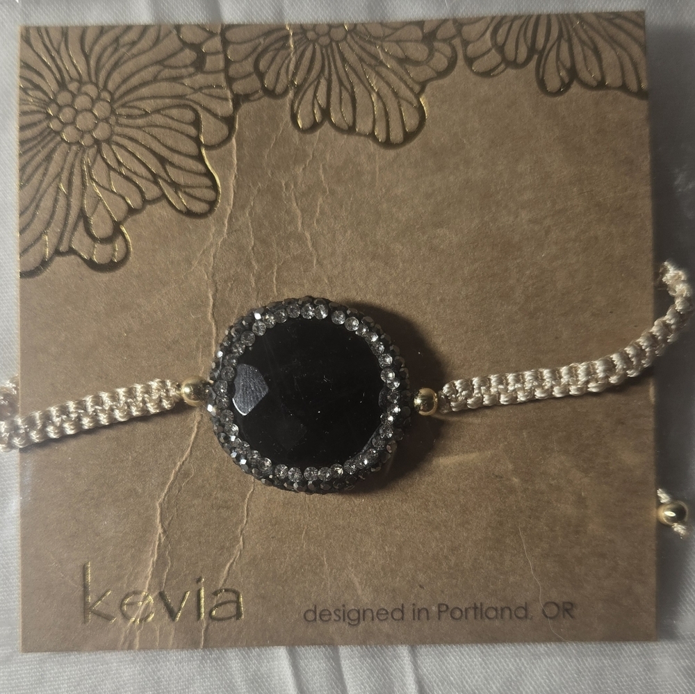 Kevia Vie Boheme Adjustable Bracelet- Black Quartz NEW